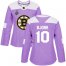 Adidas Boston Bruins #10 Anders Bjork Purple Authentic Fights Cancer Stanley Cup Final Bound Womens Stitched NHL Jersey