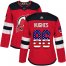 Adidas New Jersey Devils #86 Jack Hughes Red Home Authentic USA Flag Womens Stitched NHL Jersey
