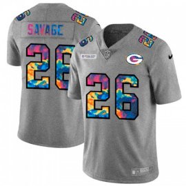 Green Bay Packers #26 Darnell Savage Jr. Mens Nike Multi-Color 2020 NFL Crucial Catch NFL Jersey Greyheather