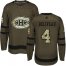 Adidas Montreal Canadiens #4 Jean Beliveau Green Salute to Service Stitched NHL Jersey