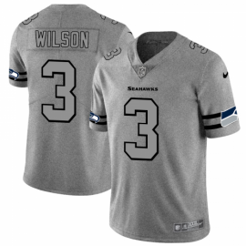 Seattle Seahawks #3 Russell Wilson Mens Nike Gray Gridiron II Vapor Untouchable Limited NFL Jersey