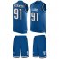 Nike Detroit Lions #91 AShawn Robinson Blue Team Color Mens Stitched NFL Limited Tank Top Suit Jersey