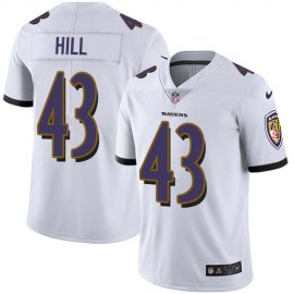 Nike Baltimore Ravens #43 Justice Hill White Youth Stitched NFL Vapor Untouchable Limited Jersey