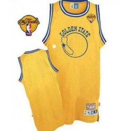 Warriors Blank Gold Throwback The Finals Patch Stitched NBA Jersey