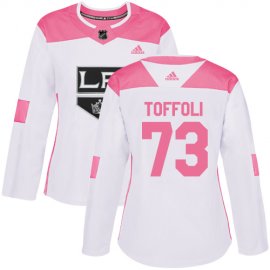 Adidas Los Angeles Kings #73 Tyler Toffoli White/Pink Authentic Fashion Womens Stitched NHL Jersey