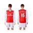 Arsenal #16 Ramsey Red Home Long Sleeves Soccer Club Jersey
