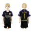 Barcelona #1 Ter Stegen Black Goalkeeper Kid Soccer Club Jersey