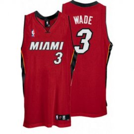 Dwyane Wade 3 Red Authentic Miami Heat Jersey Cheap