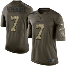 Nike Pittsburgh Steelers #7 Ben Roethlisberger Green Mens Stitched NFL Limited 2015 Salute to Service Jersey