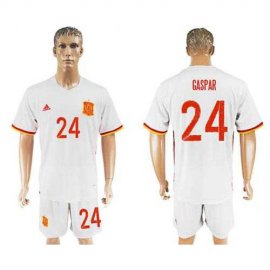 Spain #24 Caspar Away Soccer Country Jersey