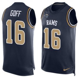 Nike Los Angeles Rams #16 Jared Goff Navy Blue Team Color Mens Stitched NFL Limited Tank Top Jersey