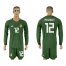 Belgium #12 Mignolet Army Green Long Sleeves Goalkeeper Soccer Country Jersey