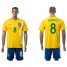 Brazil #8 Augusto Home Soccer Country Jersey