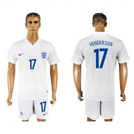 England #17 Henderson Home Soccer Country Jersey