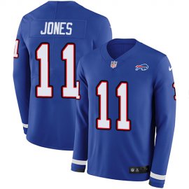 Nike Buffalo Bills #11 Zay Jones Royal Blue Team Color Mens Stitched NFL Limited Therma Long Sleeve Jersey
