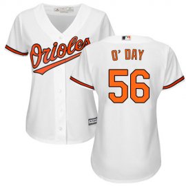 Baltimore Orioles #56 Darren ODay White Home Womens Stitched MLB Jersey