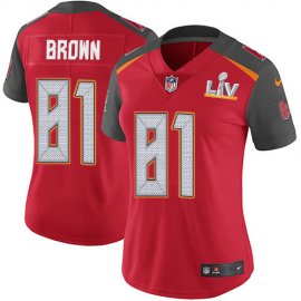 Nike Tampa Bay Buccaneers #81 Antonio Brown Red Team Color Womens Super Bowl LV Bound Stitched NFL Vapor Untouchable Limited Jersey