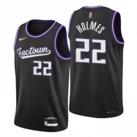 Sacramento Sacramento Kings #22 Richaun Holmes Mens Nike Black 2021/22 Swingman NBA Jersey – City Edition Mens