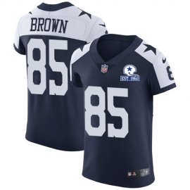 Nike Dallas Cowboys #85 Noah Brown Navy Blue Thanksgiving Mens Stitched With Established In 1960 Patch NFL Vapor Untouchable Throwback Elite Jersey