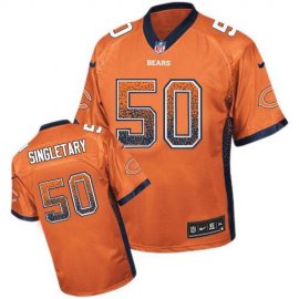 Nike Chicago Bears #50 Mike Singletary Orange Alternate Mens Stitched NFL Elite Drift Fashion Jersey