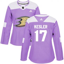 Adidas Anaheim Ducks #17 Ryan Kesler Purple Authentic Fights Cancer Womens Stitched NHL Jersey
