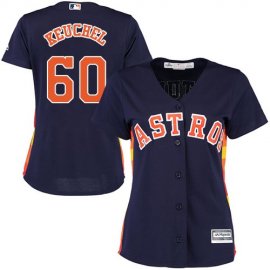 Houston Astros #60 Dallas Keuchel Navy Blue Alternate Womens Stitched MLB Jersey