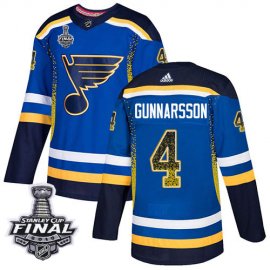 Adidas St. Louis Blues #4 Carl Gunnarsson Blue Home Authentic Drift Fashion 2019 Stanley Cup Final Stitched NHL Jersey
