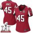 Nike Atlanta Falcons #45 Deion Jones Red Team Color Super Bowl LI 51 Womens Stitched NFL Elite Jersey