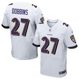 Nike Baltimore Ravens #27 J.K. Dobbins White Mens Stitched NFL New Elite Jersey