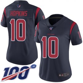 Nike Houston Texans #10 DeAndre Hopkins Navy Blue Womens Stitched NFL Limited Rush 100th Season Jersey
