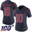 Nike Houston Texans #10 DeAndre Hopkins Navy Blue Womens Stitched NFL Limited Rush 100th Season Jersey