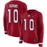 Nike Arizona Cardinals #10 DeAndre Hopkins Red Team Color Womens Stitched NFL Limited Therma Long Sleeve Jersey