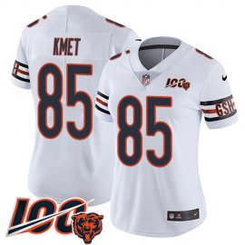 Nike Chicago Bears #85 Cole Kmet White Womens Stitched NFL 100th Season Vapor Untouchable Limited Jersey