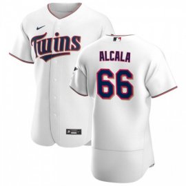 Minnesota Twins #66 Jorge Alcala Mens Nike White Home 2020 Authentic Player MLB Jersey