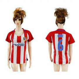 Womens Atletico Madrid #6 Koke Home Soccer Club Jersey