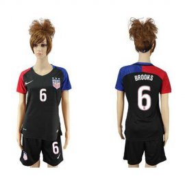 Womens USA #6 Brooks Away Soccer Country Jersey