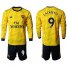 Arsenal #9 Lacazette Away Long Sleeves Soccer Club Jersey