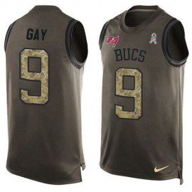 Nike Tampa Bay Buccaneers #9 Matt Gay Green Mens Stitched NFL Limited Salute To Service Tank Top Jersey