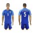 Brazil #5 Fernandinho Blue Soccer Country Jersey