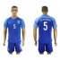 Brazil #5 Fernandinho Blue Soccer Country Jersey