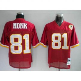 Mitchell and Ness Washington Football Team #81 Art Monk Stitched Red 50TH Anniversary NFL Jersey