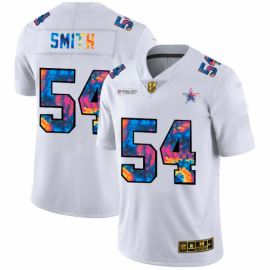 Dallas Cowboys #54 Jaylon Smith Mens White Nike Multi-Color 2020 NFL Crucial Catch Limited NFL Jersey