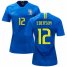 Womens Brazil #12 Ederson Away Soccer Country Jersey