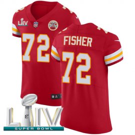 Nike Kansas City Chiefs #72 Eric Fisher Red Super Bowl LIV 2020 Team Color Mens Stitched NFL Vapor Untouchable Elite Jersey