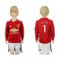 Manchester United #1 De Gea Home Long Sleeves Kid Soccer Club Jersey