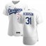Los Angeles Dodgers #31 Joc Pederson Mens Nike White Home 2020 Authentic Player MLB Jersey