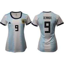 Womens Argentina #9 Icardi Home Soccer Country Jersey