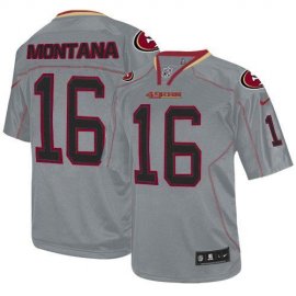 Nike San Francisco 49ers #16 Joe Montana Lights Out Grey Mens Stitched NFL Elite Jersey