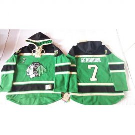 Chicago Blackhawks #7 Brent Seabrook Green St. Patricks Day McNary Lace Hoodie Stitched NHL Jersey