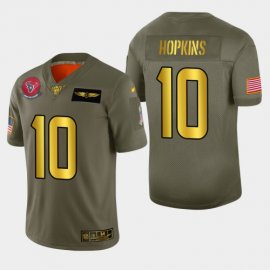 Nike Houston Texans #10 DeAndre Hopkins Mens Olive Gold 2019 Salute to Service NFL 100 Limited Jersey